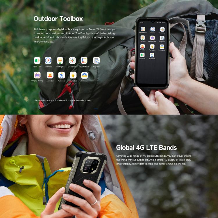 Ulefone Ulefone Armor 22 Pro, eSIM, 8 GB + 128 GB, 6,58 Zoll Display, Android 15, 4G, NFC, OTG