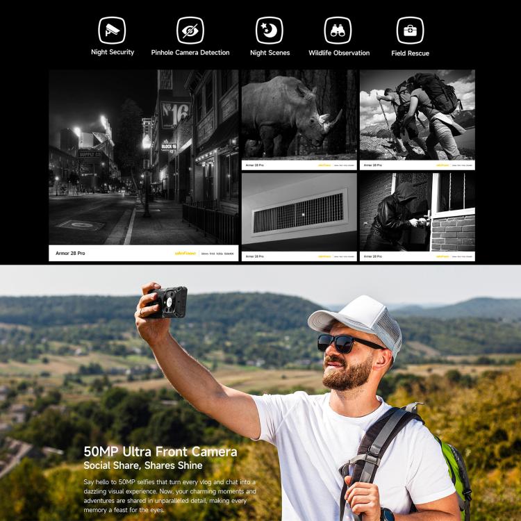 Ulefone Ulefone Armor 28 Pro, 16 GB + 512 GB, Nachtsichtfunktion, 10600 mAh Akku, 6,67 Zoll + 1,04 Zoll Display, Android 15, 5G, NFC