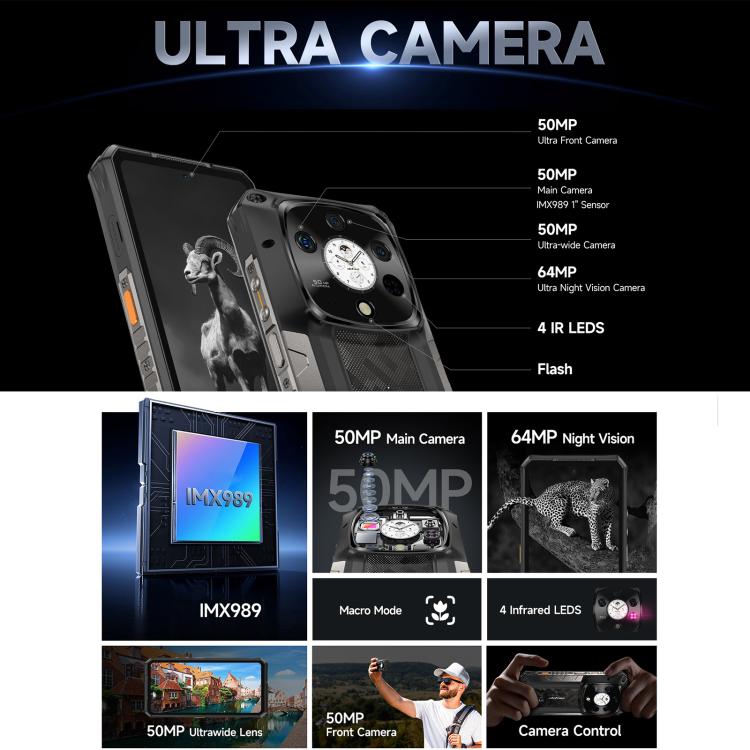 Ulefone Ulefone Armor 28 Pro, 16 GB + 512 GB, Nachtsichtfunktion, 10600 mAh Akku, 6,67 Zoll + 1,04 Zoll Display, Android 15, 5G, NFC