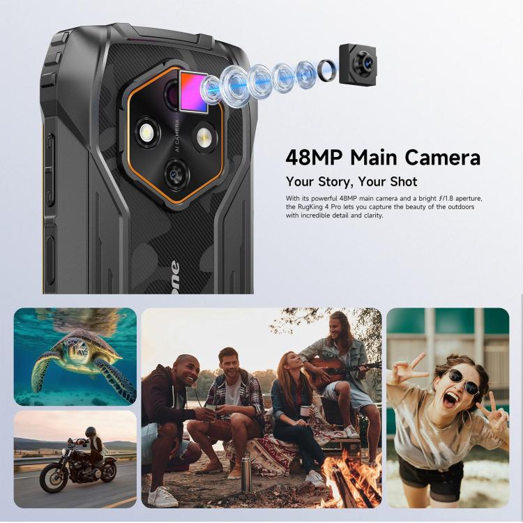 Ulefone Ulefone RugKing 4 Pro, 8 GB + 128 GB, robustes Smartphone (IP68/IP69K), 6,56 Zoll, Android 16, Unisoc T7250 Octa-Core-Prozessor, Netzwerk: 4G, NFC, OTG, RugKing 4 Pro, 8GB+128GB