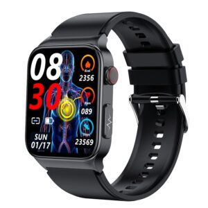 E500 1,83-Zoll-HD-Quadratbildschirm-TPU-Uhrenarmband-Smartwatch unterstützt EKG-Überwachung / nicht-invasive Blutzuckermessung