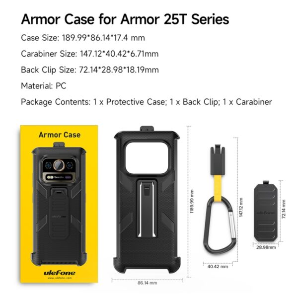 Für Ulefone Armor 25T Pro Ulefone Back Clip Telefonhülle mit Karabiner – Bild 8