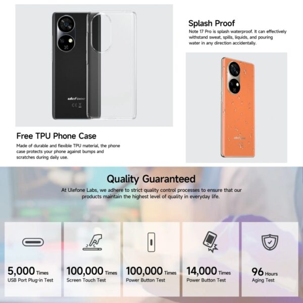 Ulefone Note 17 Pro, Bildschirm-Fingerabdruck, 6,78 Zoll Android 13 MediaTek Helio G99 MTK6789 Octa Core, NFC, Netzwerk: 4G, 12GB+256GB – Bild 16