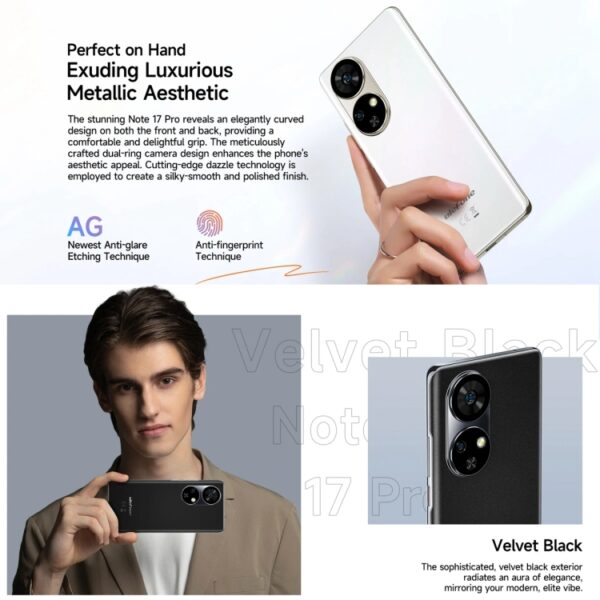 Ulefone Note 17 Pro, Bildschirm-Fingerabdruck, 6,78 Zoll Android 13 MediaTek Helio G99 MTK6789 Octa Core, NFC, Netzwerk: 4G, 12GB+256GB – Bild 3