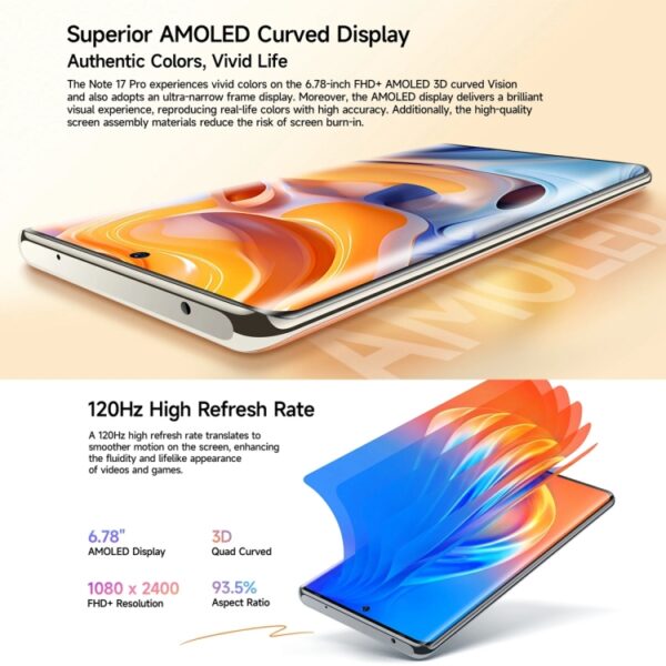 Ulefone Note 17 Pro, Bildschirm-Fingerabdruck, 6,78 Zoll Android 13 MediaTek Helio G99 MTK6789 Octa Core, NFC, Netzwerk: 4G, 12GB+256GB – Bild 5