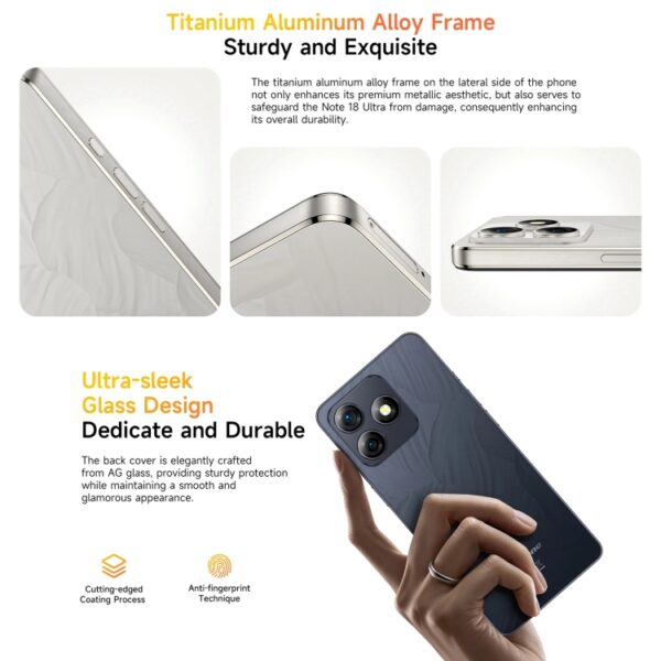 Ulefone Note 18 Ultra, seitlicher Fingerabdruck, 6,78 Zoll Android 13 MediaTek Dimensity 720 5G MT6853 Octa Core 2,0 GHz, NFC, Netzwerk: 5G, 6GB+256GB – Bild 5