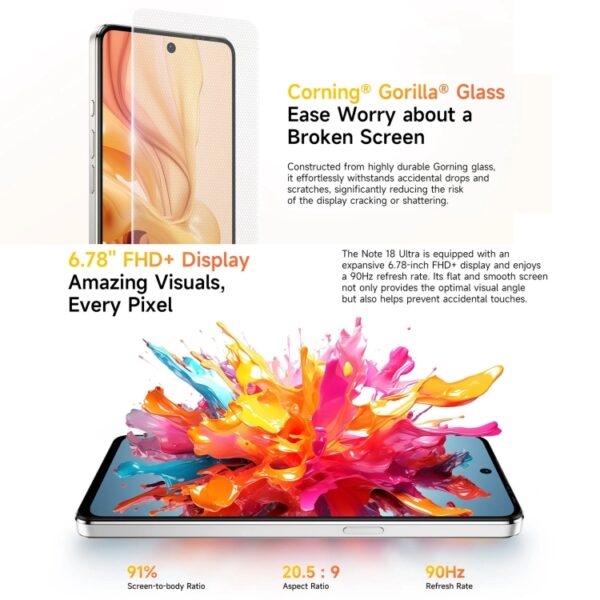 Ulefone Note 18 Ultra, seitlicher Fingerabdruck, 6,78 Zoll Android 13 MediaTek Dimensity 720 5G MT6853 Octa Core 2,0 GHz, NFC, Netzwerk: 5G, 6GB+256GB – Bild 10