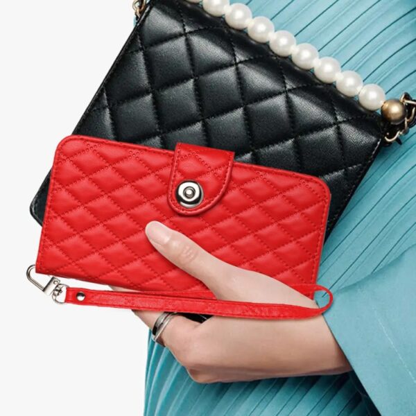 Rhombic Texture Flip Leder Handyhülle mit Trageband, For Ulefone Note 18 Ultra, For Ulefone Note 14 – Bild 7