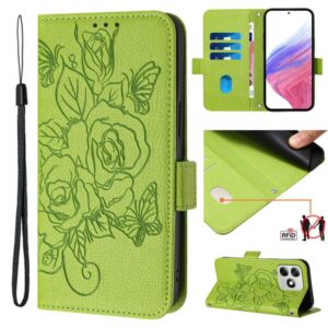 RFID-Diebstahlsichere Leder-Telefonhülle mit geprägter Rose, For Ulefone Note 18 Ultra, For Ulefone Note 14