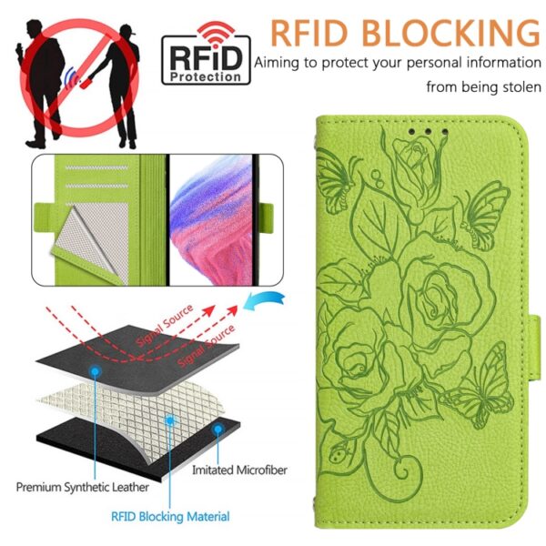 RFID-Diebstahlsichere Leder-Telefonhülle mit geprägter Rose, For Ulefone Note 18 Ultra, For Ulefone Note 14 – Bild 5