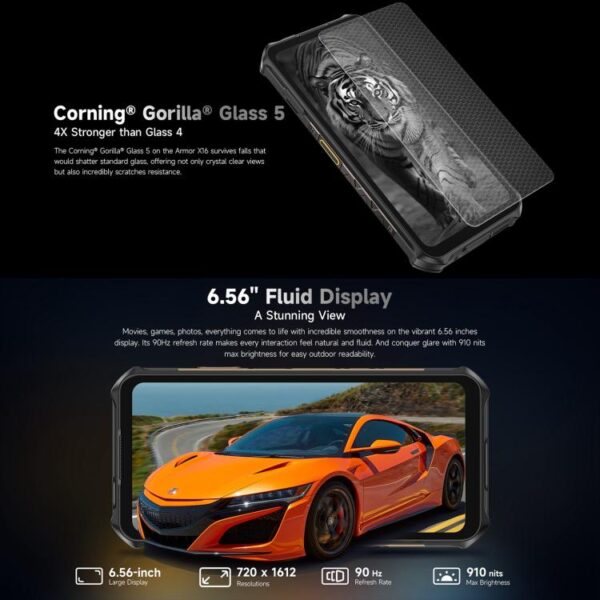 Ulefone Armor X16, 6GB+128GB, Night Vision, IP68/IP69K, 6.56" Android 15 MediaTek Helio G91 Octa Core,4G, NFC, OTG – Bild 8