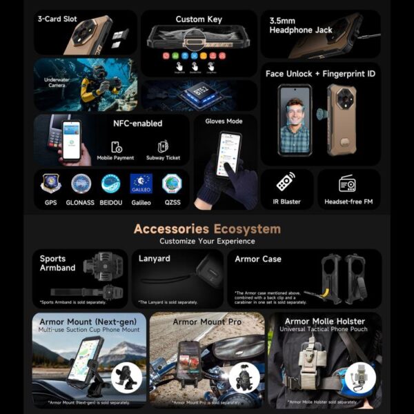 Ulefone Armor X16 Pro, 5GB+256GB, Night Vision, IP68/IP69K, 6.56" Android 15 MediaTek Dimensity 6300 Octa Core,5G, NFC, OTG – Bild 13