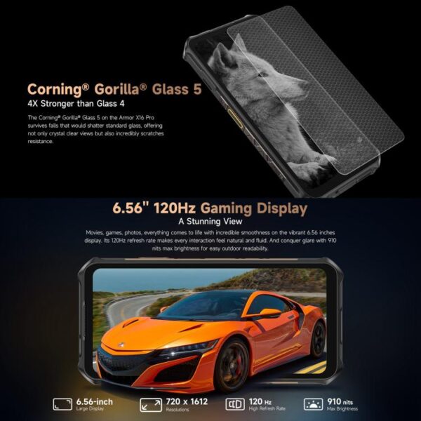Ulefone Armor X16 Pro, 5GB+256GB, Night Vision, IP68/IP69K, 6.56" Android 15 MediaTek Dimensity 6300 Octa Core,5G, NFC, OTG – Bild 8