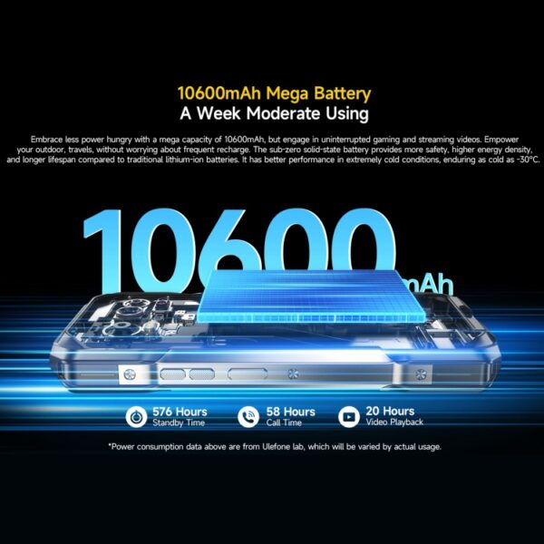 Ulefone Armor 27 Pro-Telefon, 12 GB + 256 GB, Nachtsicht, 10600 mAh, 6,78 Zoll Android 14 MediaTek Dimensity 6300 Octa Core, Netzwerk: 5G, NFC – Bild 7