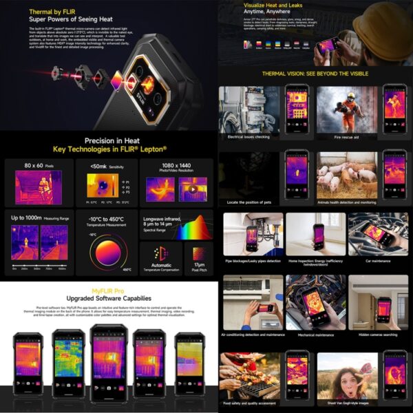 Ulefone Armor 27T Pro Wärmebildgebung, 12 GB + 256 GB, Nachtsicht, 10600 mAh, 6,78 Zoll Android 14, 5G – Bild 5