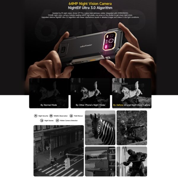 Ulefone Armor 27T Pro Wärmebildgebung, 12 GB + 256 GB, Nachtsicht, 10600 mAh, 6,78 Zoll Android 14, 5G – Bild 6