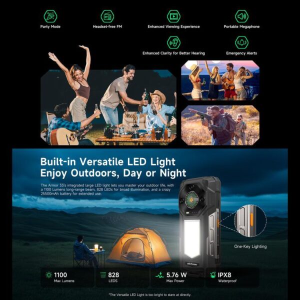 Ulefone Armor 33 12GB+512GB, 6.95, 4G, OTG, NFC, grosses LED Licht *Vorverkauf* Lieferungen ab 12.08.25 – Bild 15