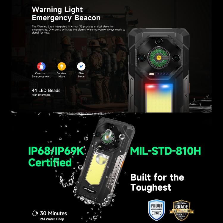 Ulefone Armor 33 Rugged Phone, 12GB+512GB, 6.95 inch Android 15 MediaTek Helio G100 Octa Core, Network: 4G, OTG, NFC, LED Light, Armor 33 – Bild 17