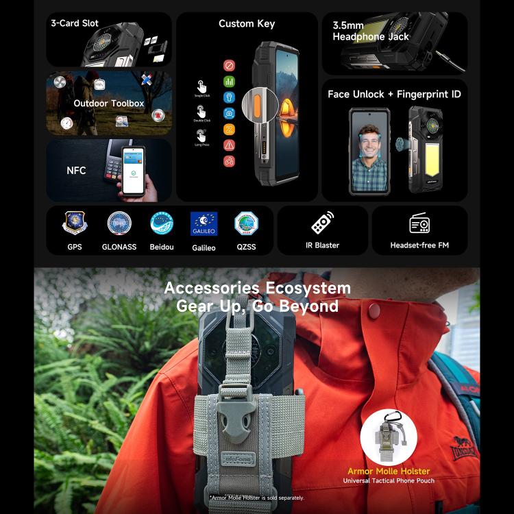 Ulefone Armor 33 Rugged Phone, 12GB+512GB, 6.95 inch Android 15 MediaTek Helio G100 Octa Core, Network: 4G, OTG, NFC, LED Light, Armor 33 – Bild 22
