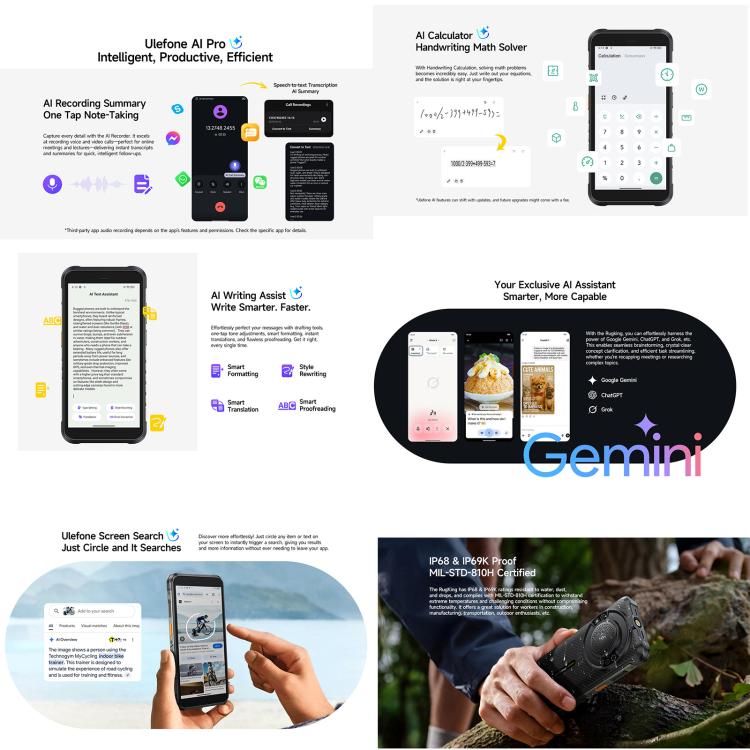 Ulefone RugKing, 8GB+256GB, IP68/IP69K Rugged Phone, 5.99 inch Android 15 Unisoc T7255 Octa Core, Network: 4G, NFC, OTG, RugKing – Bild 8