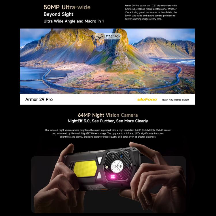 Ulefone Armor 29 Pro – 16 GB + 512 GB, Nachtsichtfunktion, 6,67 Zoll + 1,04 Zoll Display, Android 15 – Bild 9